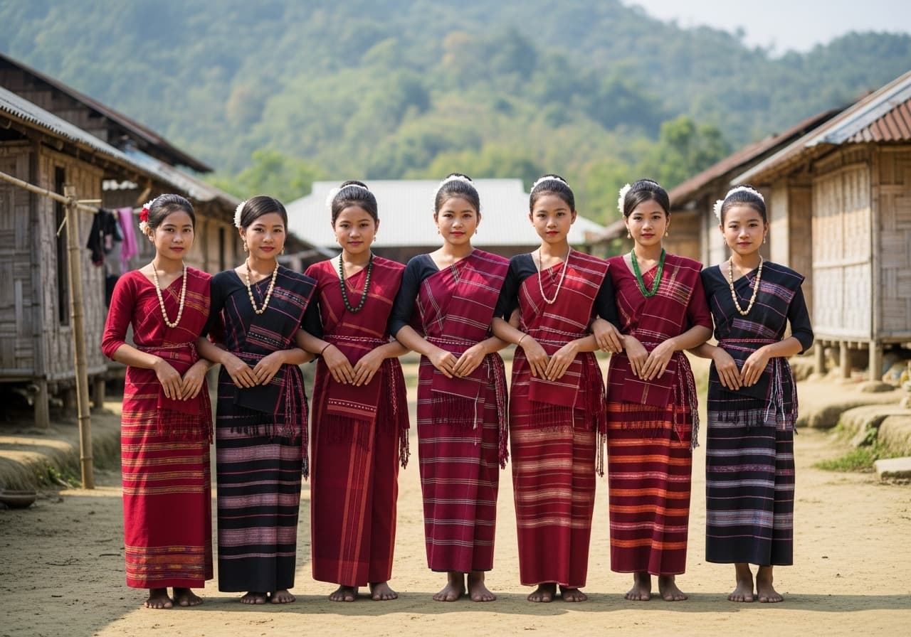 Ethnicity Bangladesh: Marma women with their tribal traditional dress