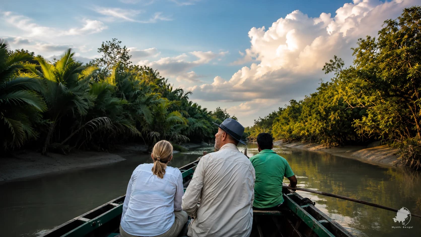 Sundarbans mangrove landscape Couple sitting