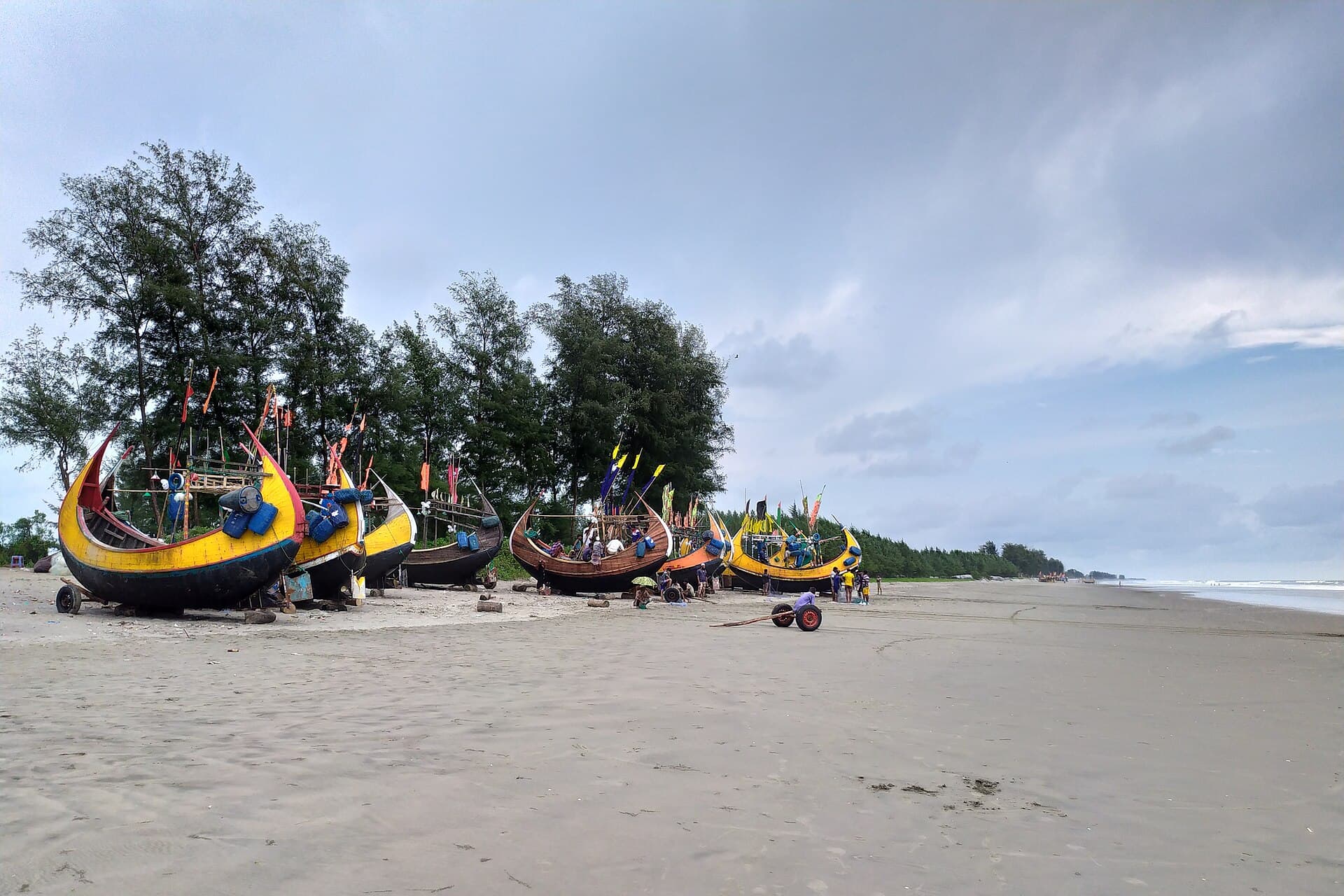 Fishing boats drawn up on the sand
