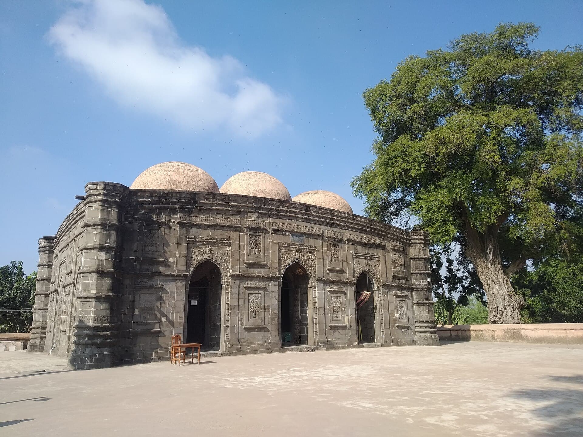 Stone facade of Kusumba Mosque in Naogaon district